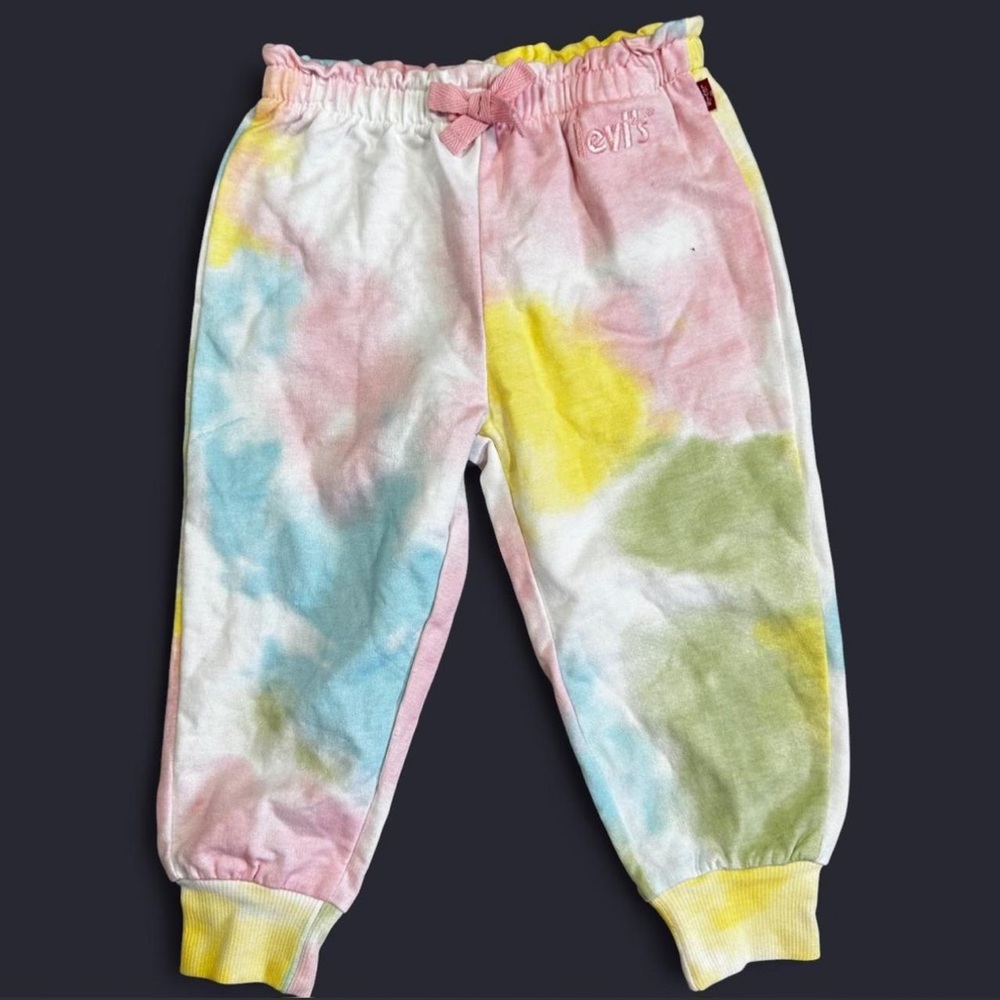 NWT Levi's Pastel Tie Dye Knit Jogger Embroidered Girls 24 Months 2T Lounge